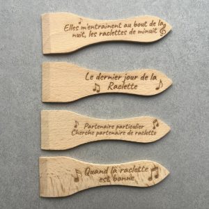 Spatules à raclette x4 Thème Chansons
