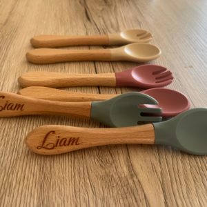 Set cuillère fourchette gravé