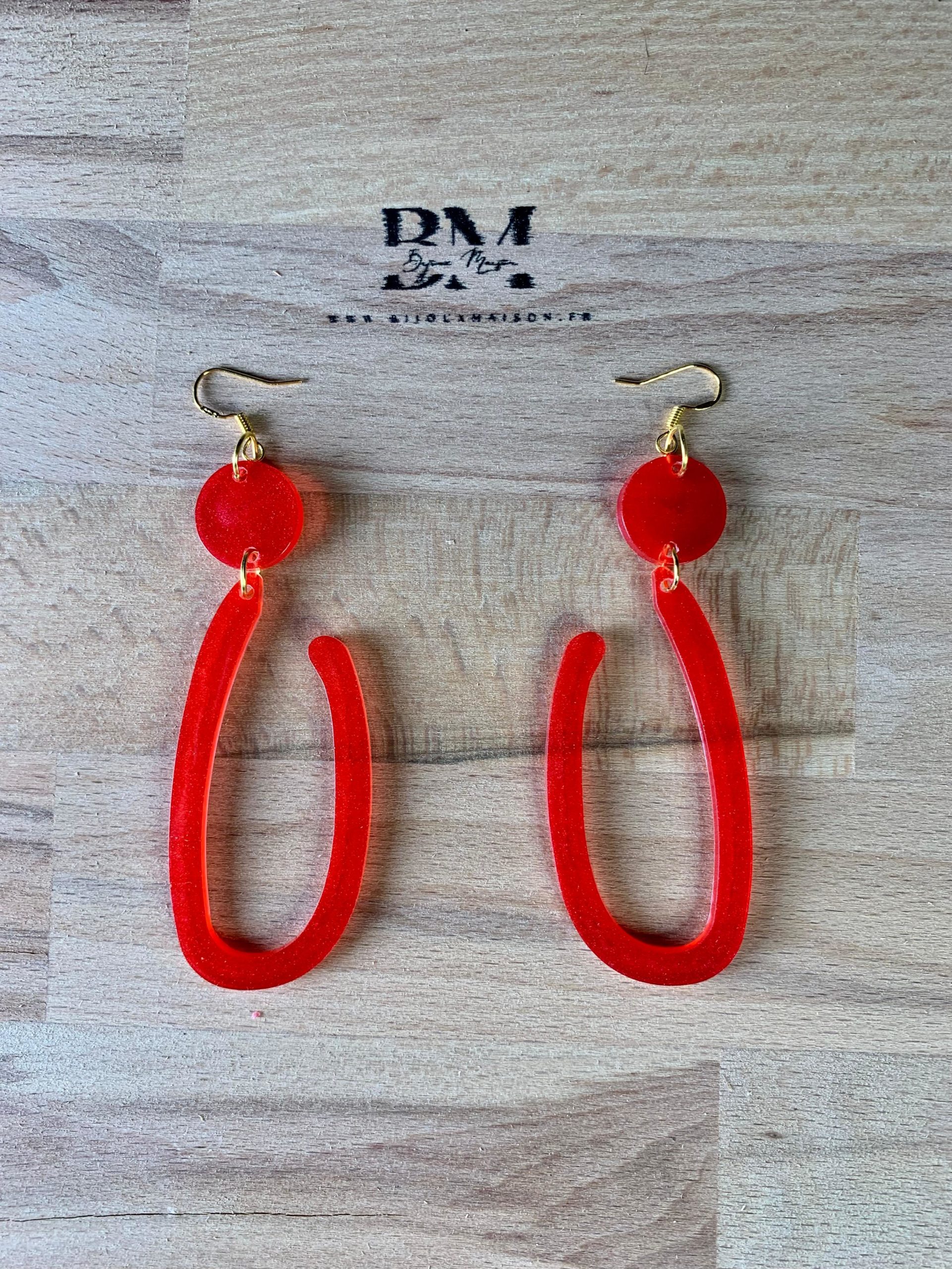 Boucles d'oreilles Rouge 1